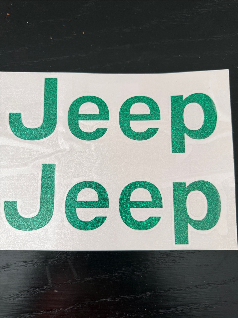 Jeep Sparkle Letter Decals in Green